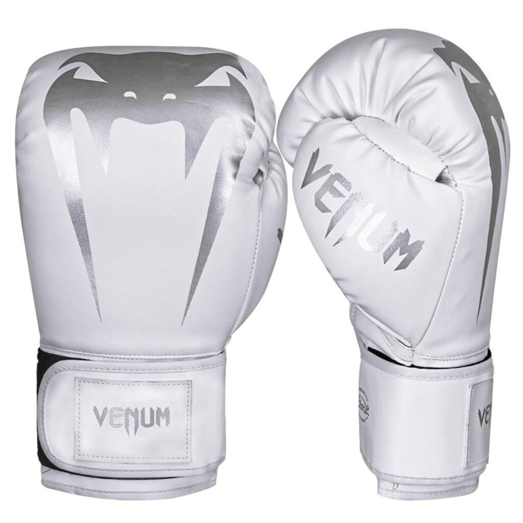 Luva de Boxe Venum Giant Full Logo Pro White Silver