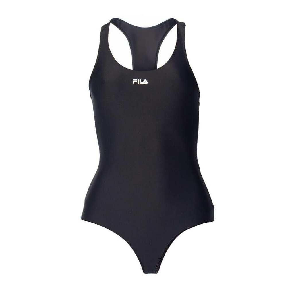 Maiô Feminino Fila Austrália Nadador UV Preto/Branco