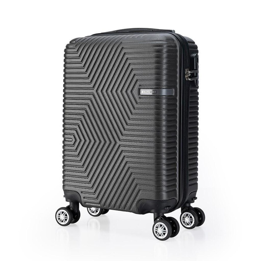 Mala de Mão Pequena Swissport Mala Spinner Rodas 360° Semi-Rigida Compacta