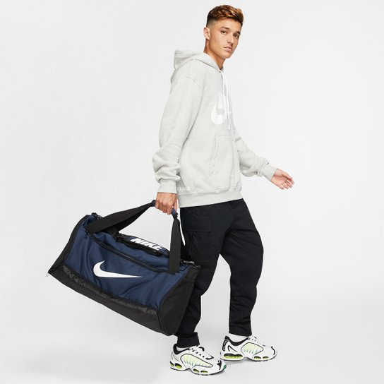 Mala Nike Brasilia M Duff 9.0 - 60 Litros - Azul+Preto