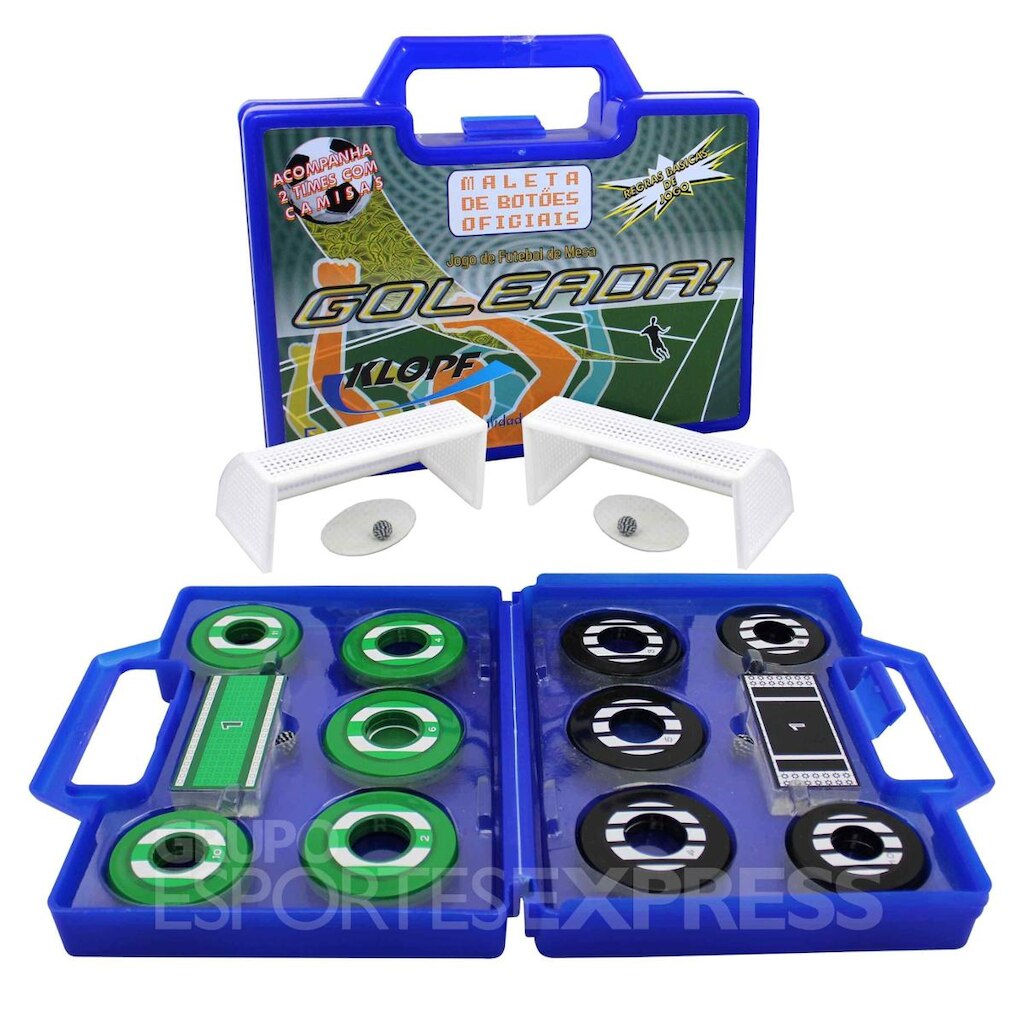 Maleta Futebol De Botão Klopf Pret/Bco X Verd/Bco Cód. 4130