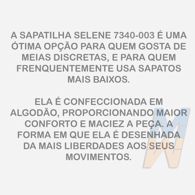 Meia Feminina Básica Sapatilha Selene 7350-003 Algodão