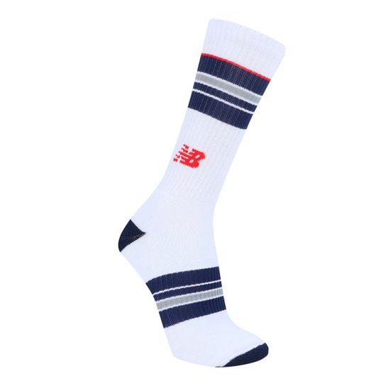 Meia New Balance Cano Alto Listrada Canelada - Branco+Marinho é ruim? Meia New Balance Cano Alto Listrada Canelada - Branco+Marinho é boa?