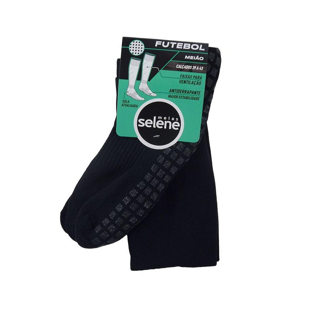 Meião Masculino Selene Futebol de Campo Preto - 550 4195.0