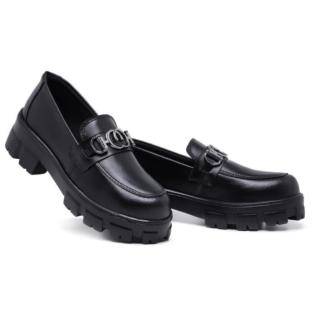 Mocassim Feminino Couro Confort Sola Tratorada Moderno