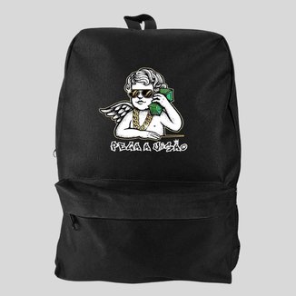 Mochila Bolsa Masculina Basica Escolar Pega a Visão Anjo Oculos