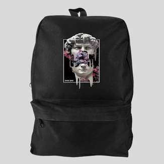 Mochila Bolsa Masculina Basica Escolar Pega a Visão Estampado Estatua Floral