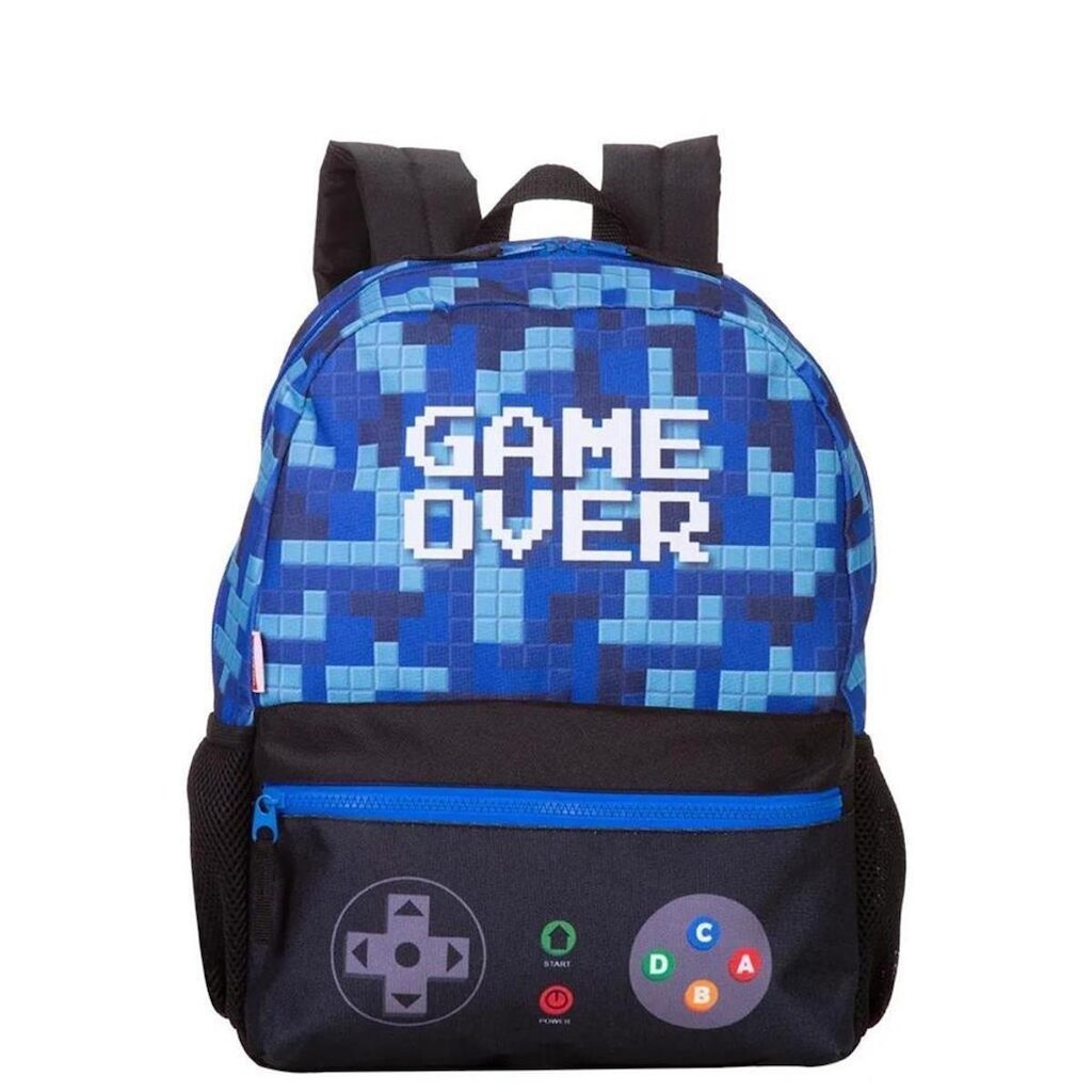 Mochila Costas Infantil Menino Escolar Game Plus Sestini Azul