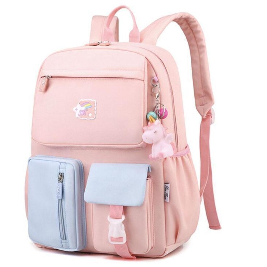 Mochila Infantil Escolar com Ursinho de Unicórnio