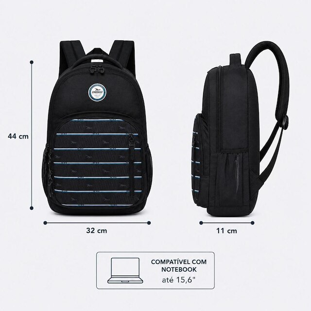 Mochila Masculina Onbongo Reforçada Notebook Espaçosa 15 litros