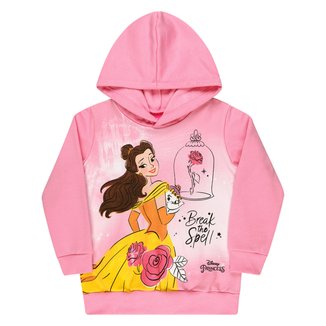 Moletom Bebê Disney By Kamylus Peluciado Com Capuz A Bela e a Fera Feminino