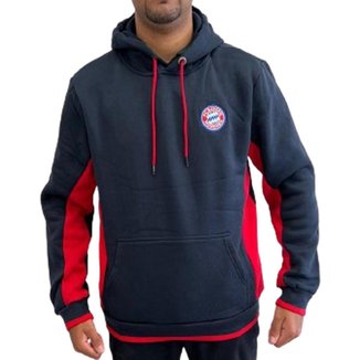 Moletom Canguru Bayern Masculino - Marinho e Vermelho