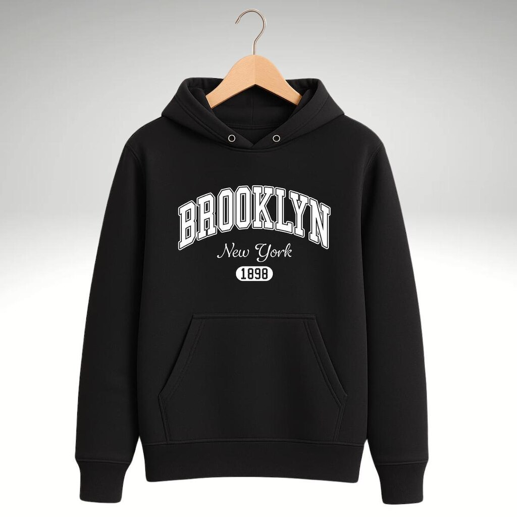 Moletom Canguru Unissex Estampado Brooklyn Moderno