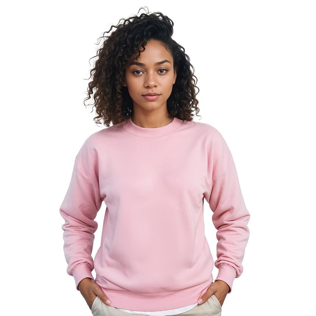 Moletom Gola Careca Feminino Algodão Liso Casual Inverno