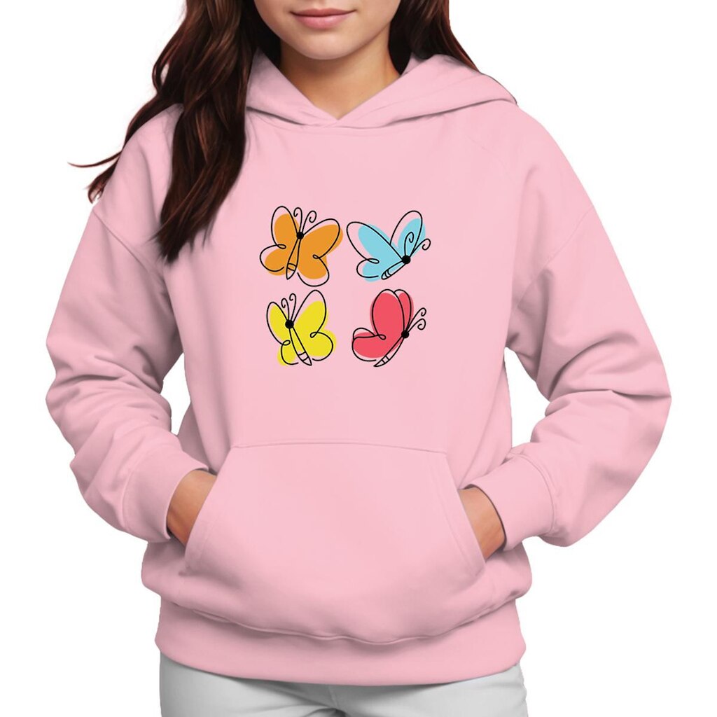 Moletom Infantil Canguru Menina Estampa Borboletas