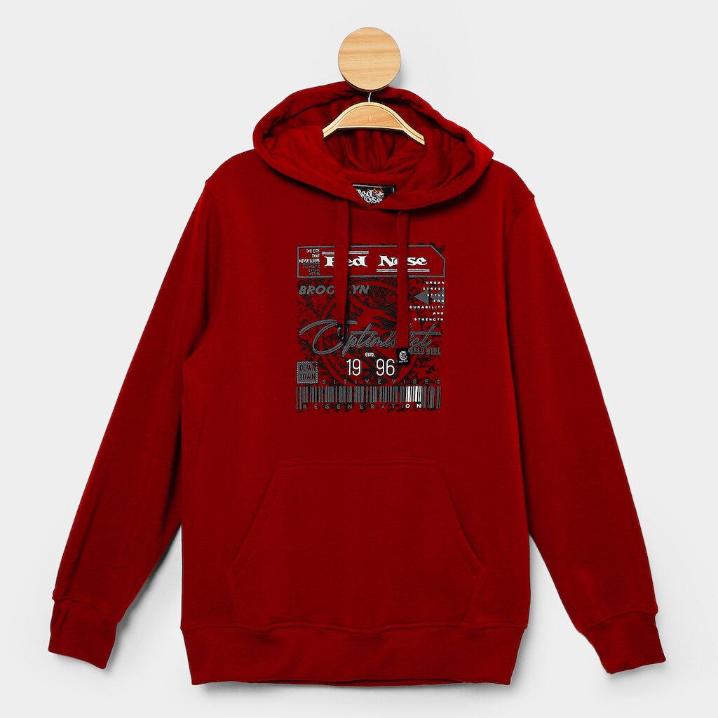 Moletom Infantil Red Nose Casual Com Capuz Menino