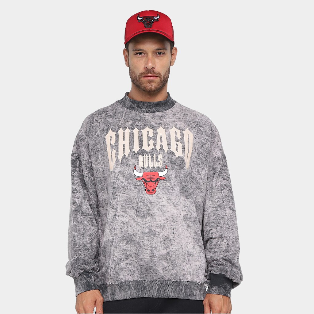 Moletom NBA Chicago Bulls Gothic Team Masculino