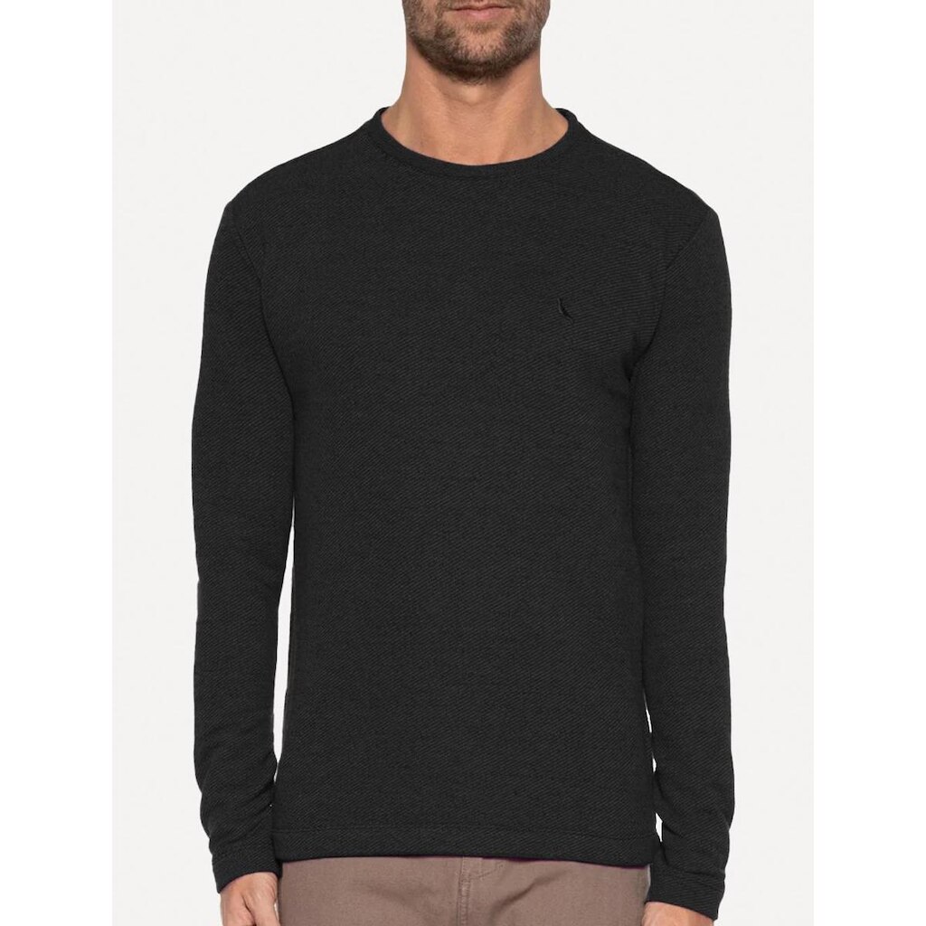 Moletom Reserva Masculino Moletinho Careca Logo Preto Mescla