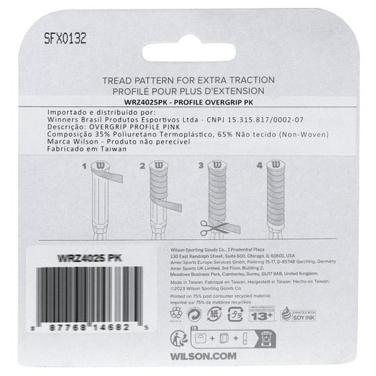 Overgrip Wilson Profile com 03 Unidades Rosa