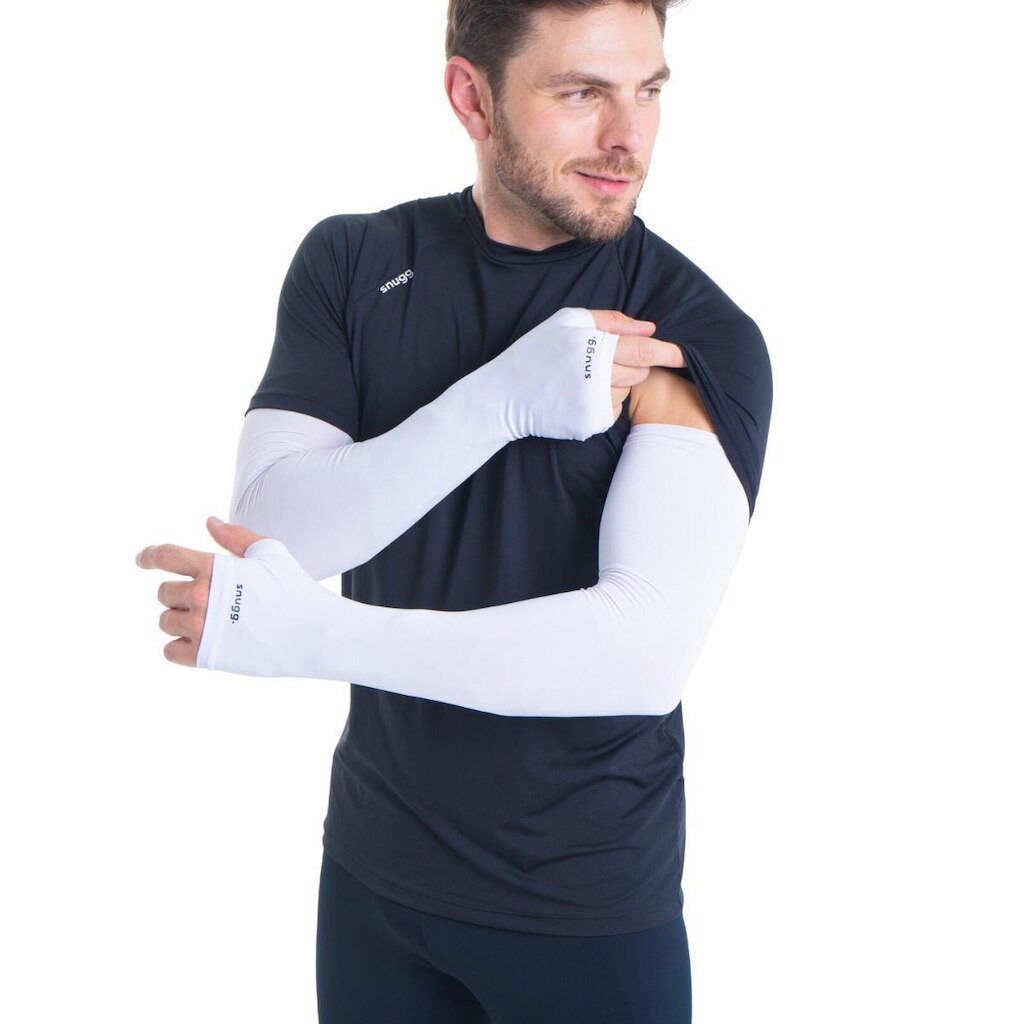 Par Manguito Proteção Solar UV50 Com Dedo Manga Ciclismo