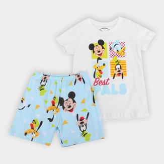 Pijama Infantil Curto Evanilda Disney Mickey Masculino