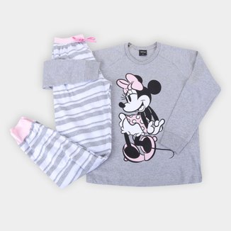 Pijama Longo Infantil Evanilda Disney Minnie Mouse Feminino