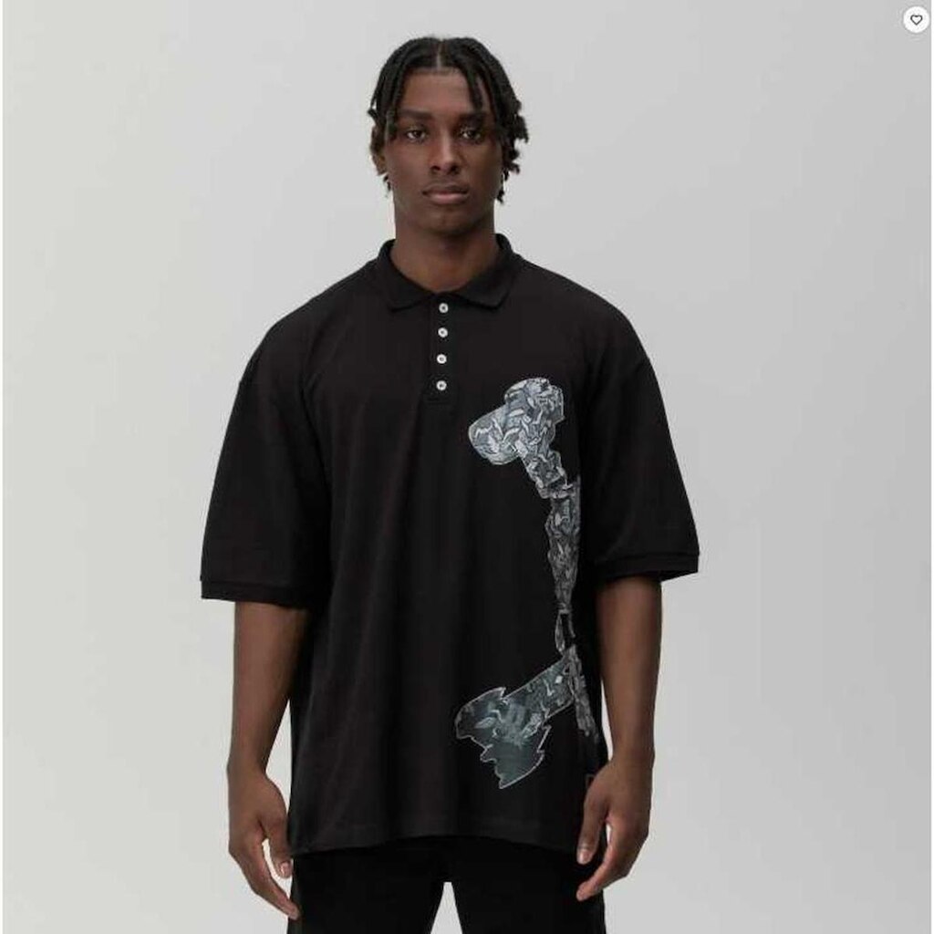 Polo Masculino Oakley Back Skull 02e-blackout G