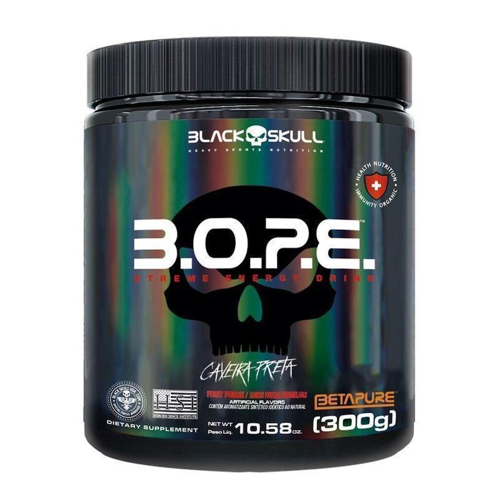 Pré Treino Black Skull B.O.P.E. Pote com 300g (60 Doses)