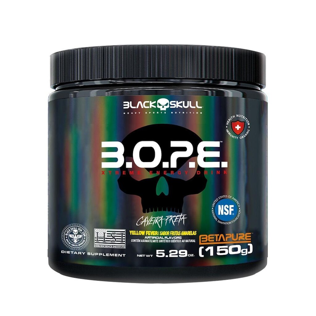 Pré Treino B.O.P.E. Pote com 150g (30 Doses) - Black Skull