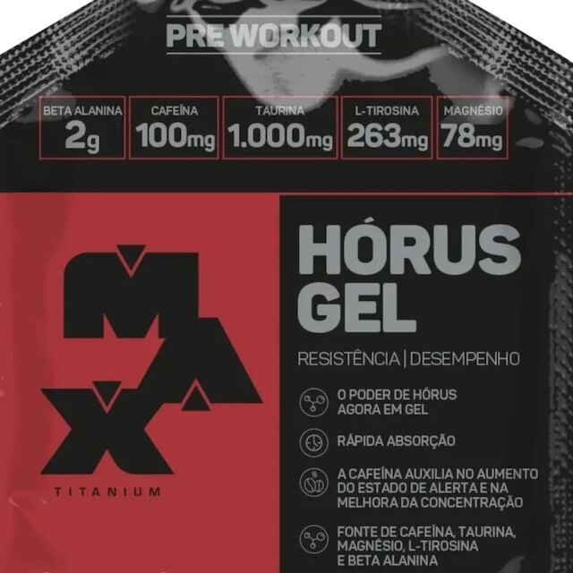 Pré Treino Horus Gel - Com 10 Sachês De 30g - Max Titanium