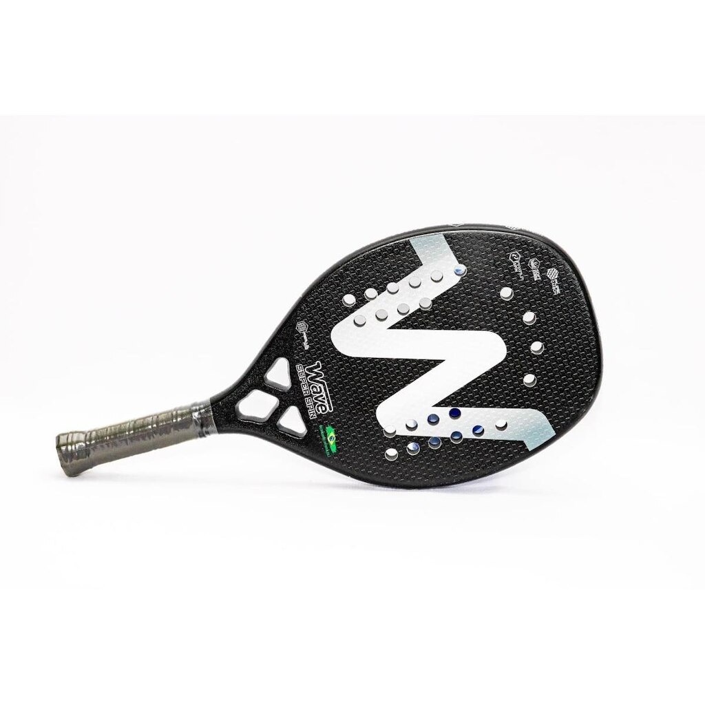 Raquete de Beach Tennis Super Spin Cinza e Preto -  Wave