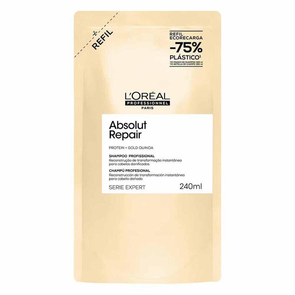 Refil L'Oréal Professionnel Absolut Repair Gold Quinoa + Protein Shampoo 240ml