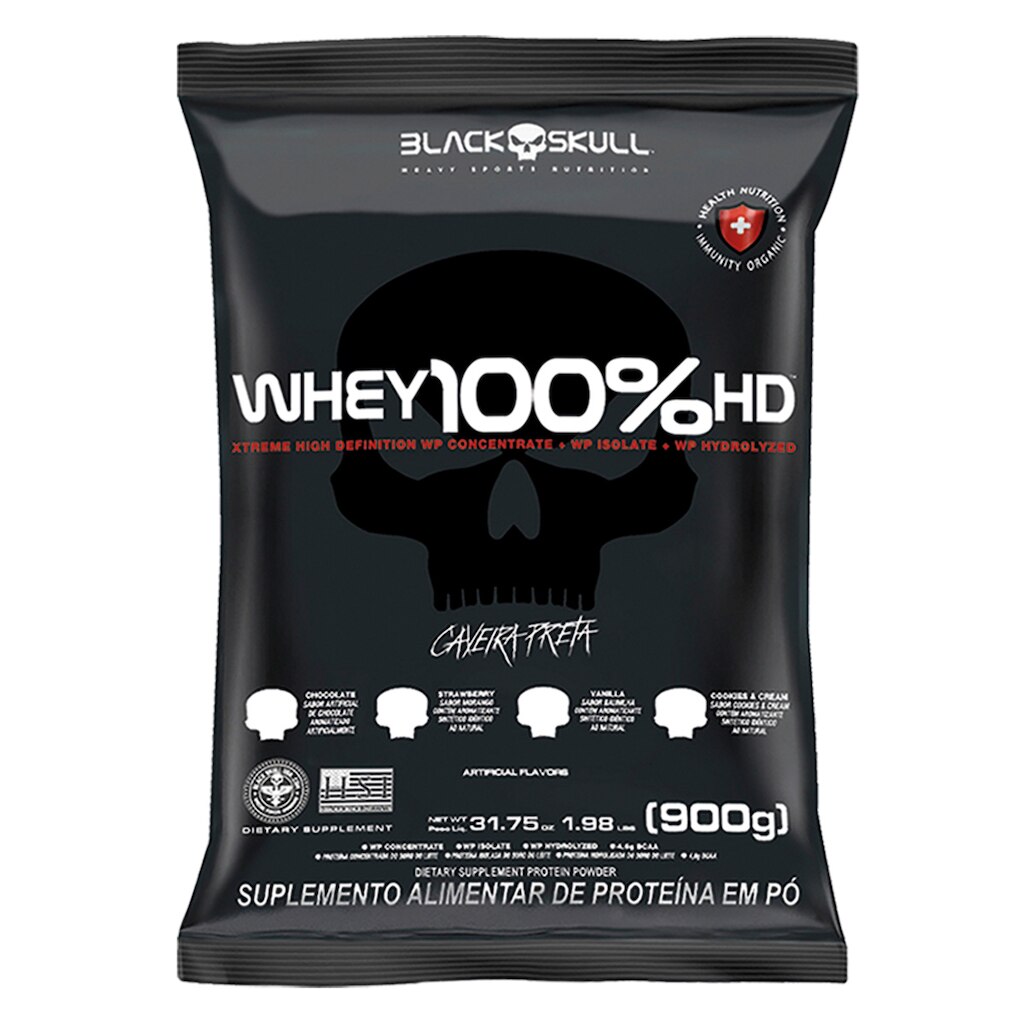 Refil Whey 100% HD Black Skull 900g