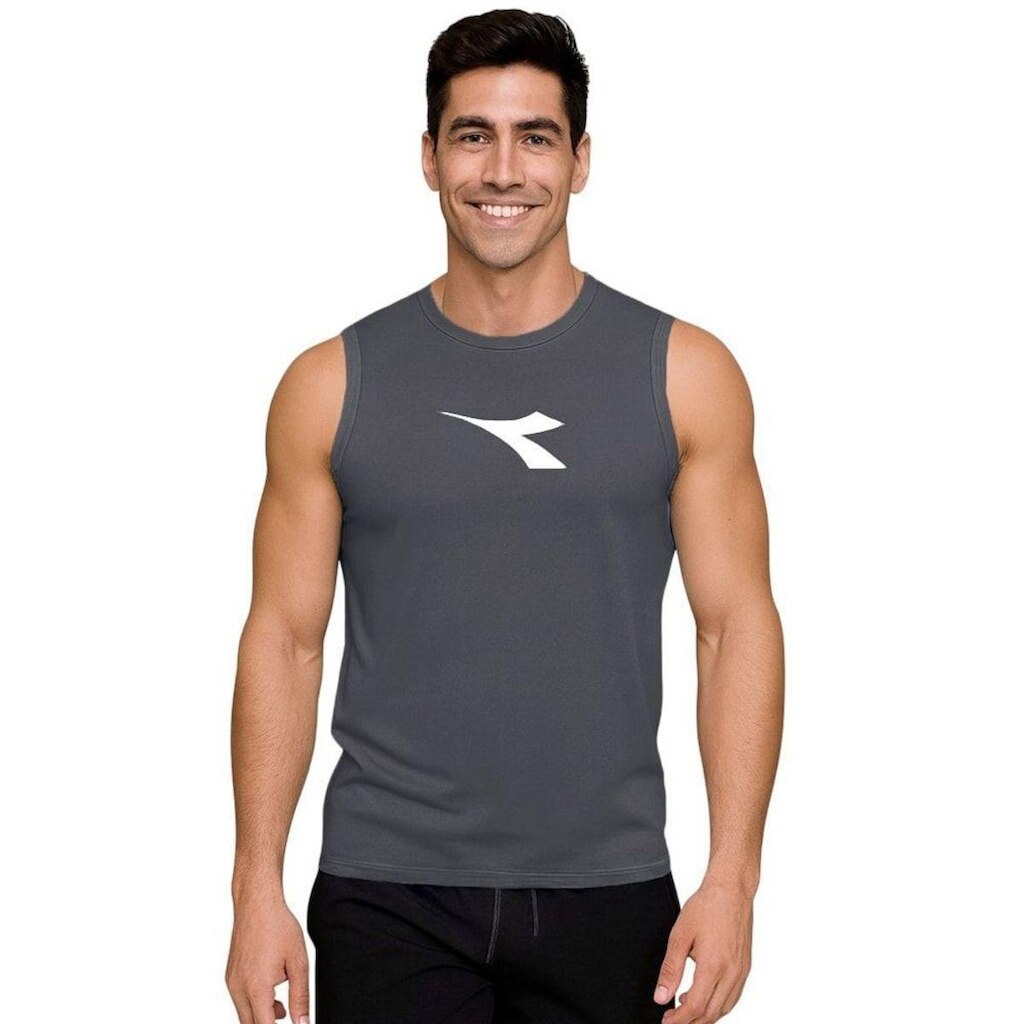 Regata Machão Diadora Big Logo Masculina - Chumbo GG
