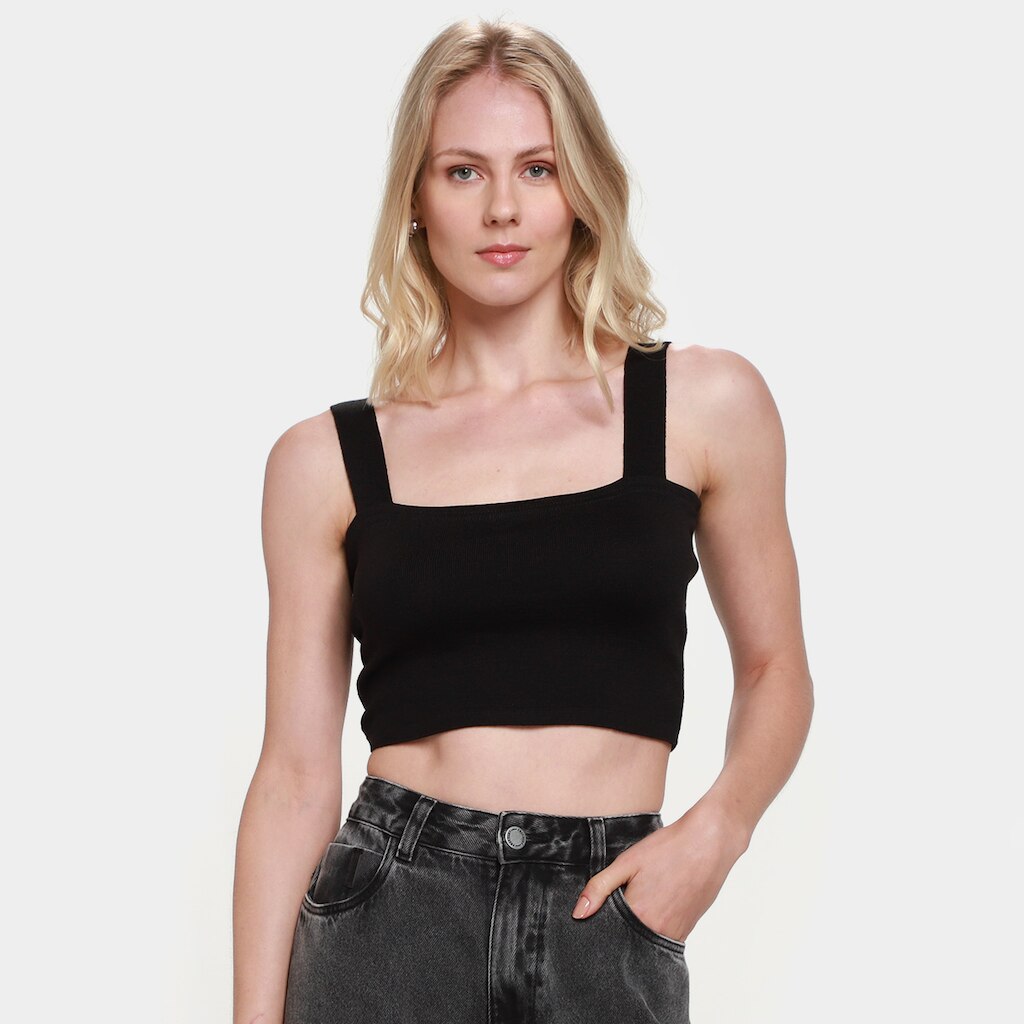 Regata Tricô Mercatto Cropped Lisa Feminina
