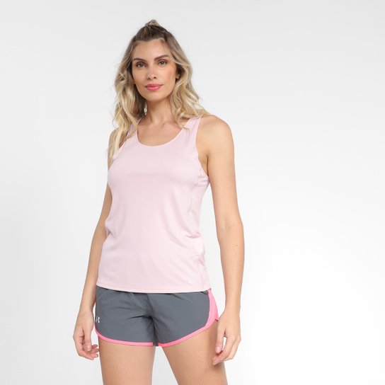 Regata Under Armour Fly By Tank Feminina - Pink+Prata