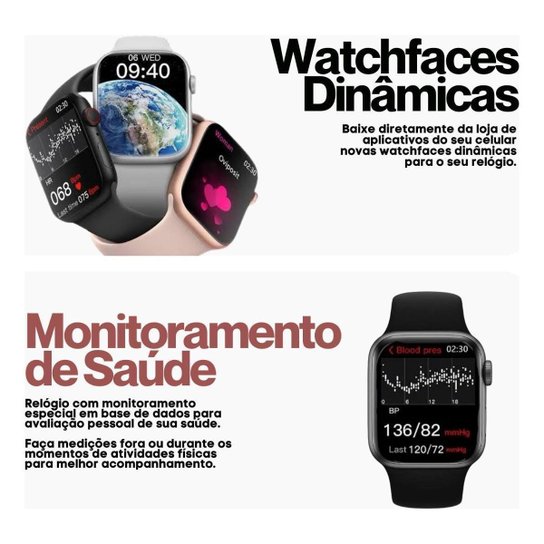 Relógio Inteligente Series 10 C/ Chatgtp - S10 Compatível IOS Iphon e Android X10 S9 47mm
