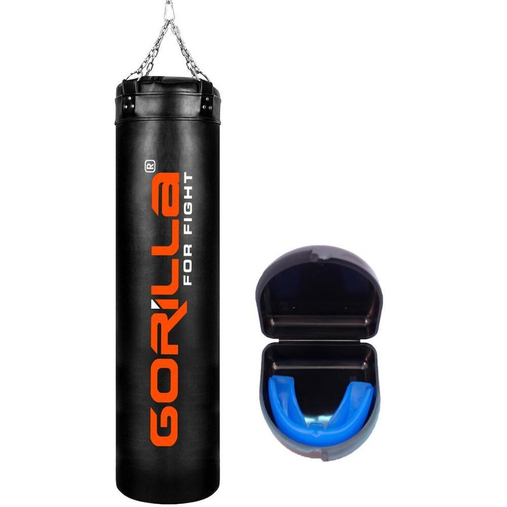 Saco De Pancada Profissional 160 Cm + Protetor Bucal Profissional Com Capinha Moldável Gorilla