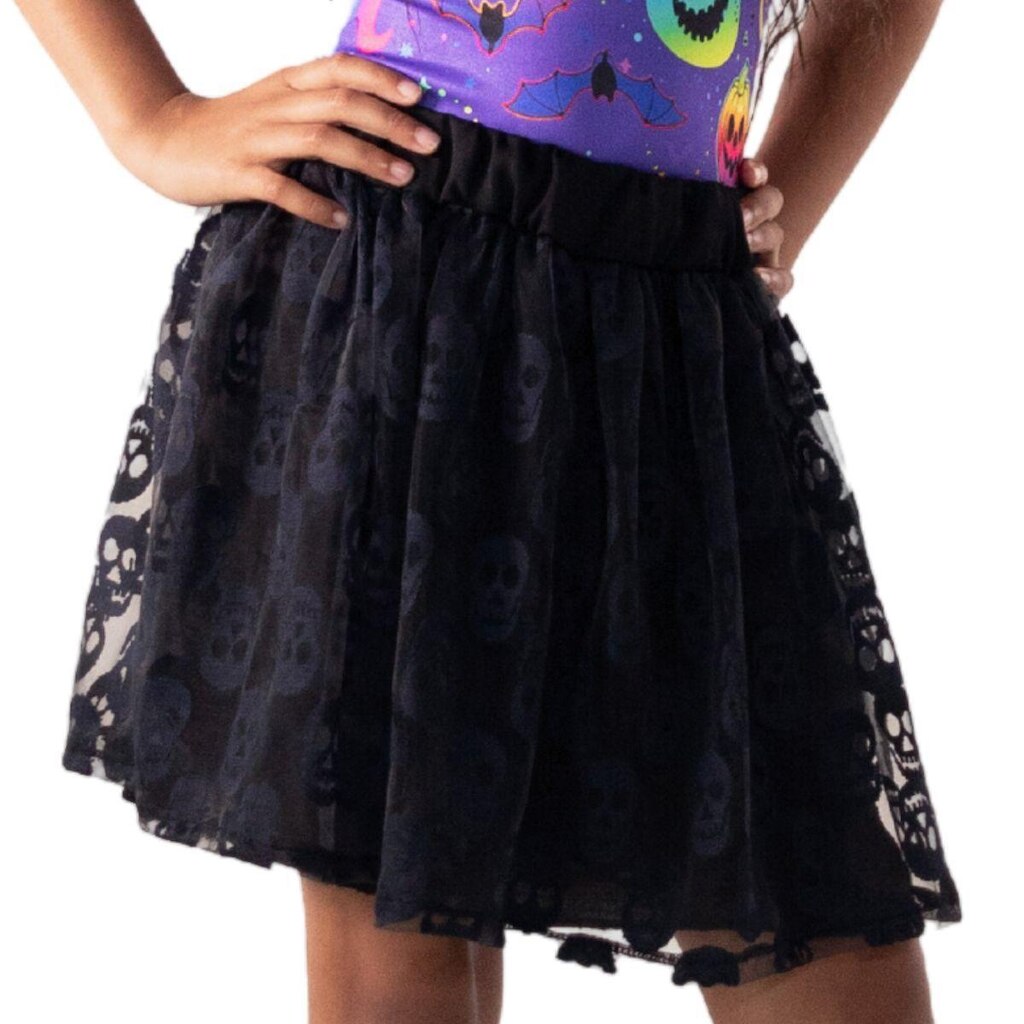 Saia de Tule Magic Sky Infantil com Caveirinha Menina