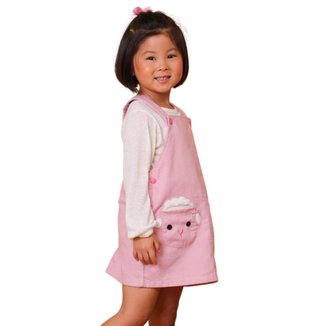Salopete Rosê Infantil Look Jeans c/ Blusinha Bege - 03 - ROSÊ