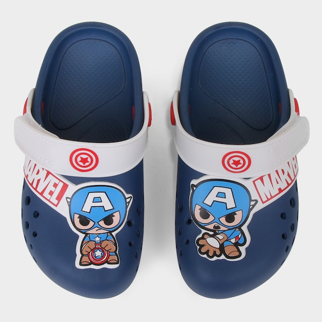 Sandália Infantil Grendene Kids Marvel Cute Hero Babuche Menino