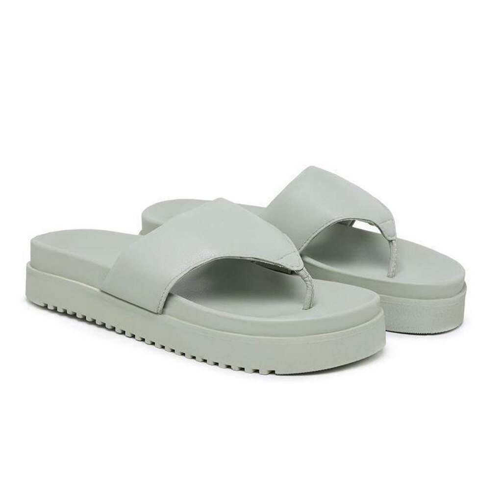 Sandália Papete Feminina Dedo Tiras Grossa Acolchoado Flatform Confortável
