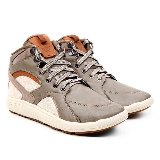 Sapatênis Cano Médio Walkabout Básico Masculino - Cinza Menor preço em Sapatênis Cano Médio Walkabout Básico Masculino - Cinza