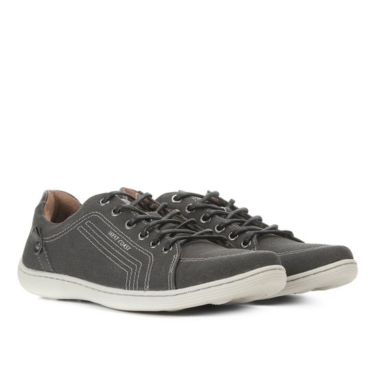Sapatênis Couro West Coast Detroit Masculino - Preto