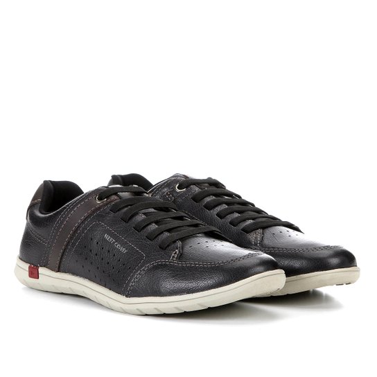 Sapatênis Couro West Coast Mick Masculino - Preto