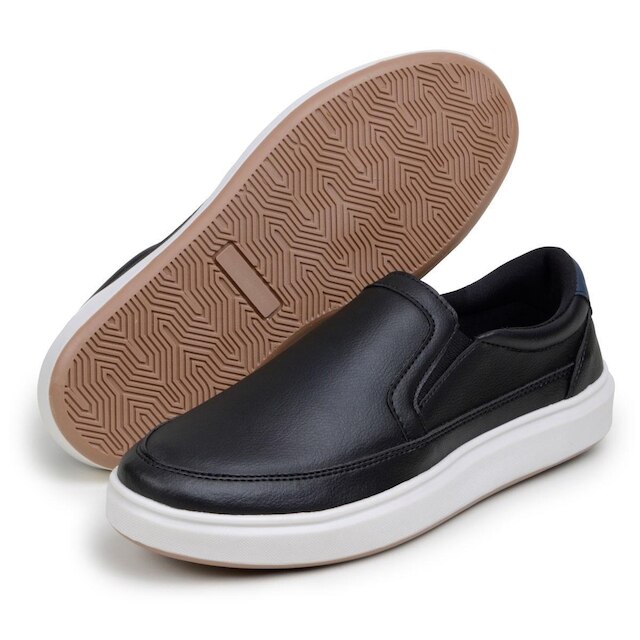 Sapatenis Tenis Mocassim Slip On Masculino Confortavel Moderno Couro Eco Diferentes Cores