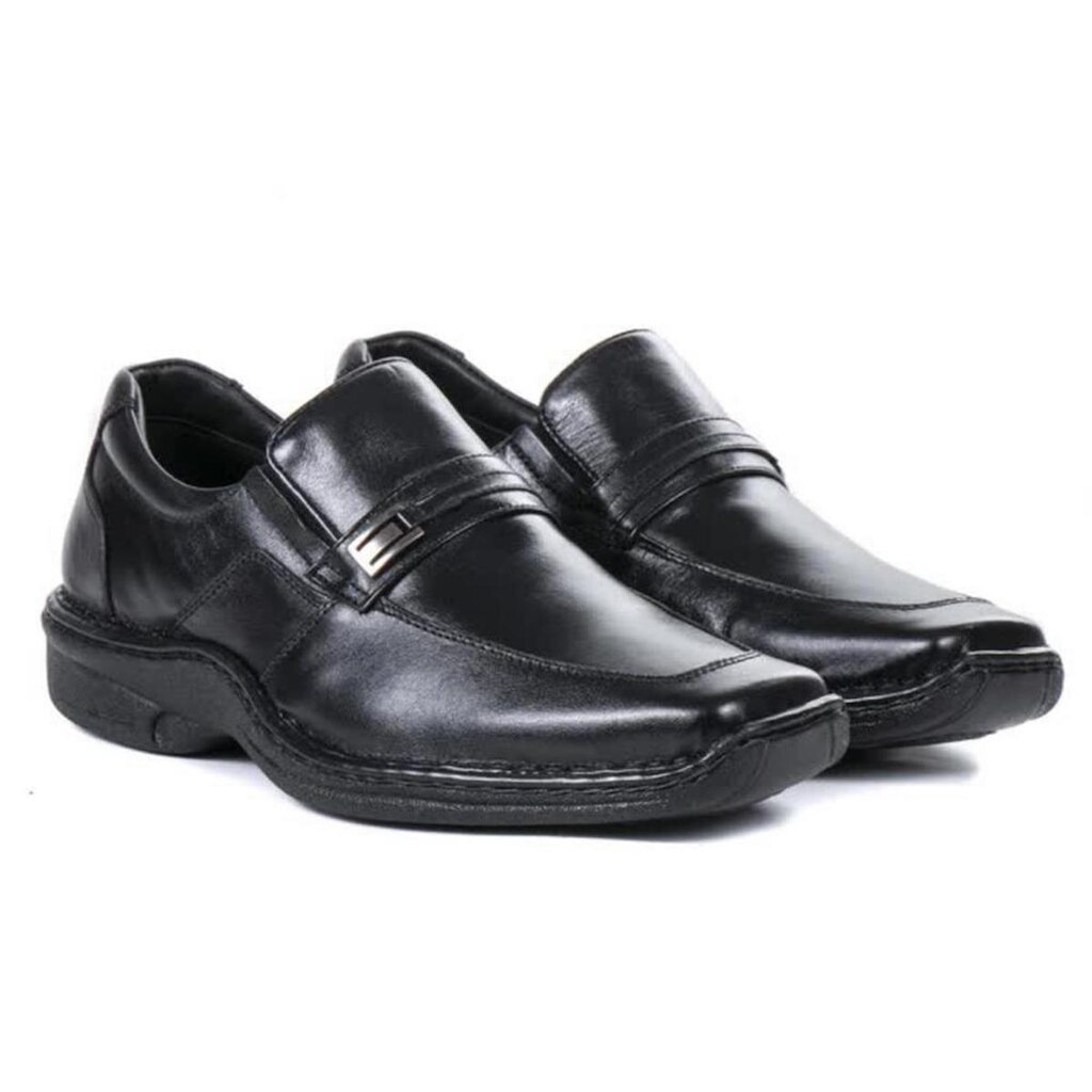 Sapato Social Masculino Elástico Ajustável Couro Conforto