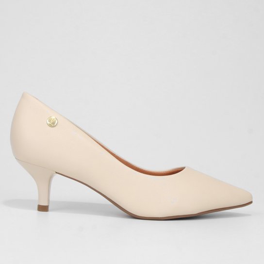 Scarpin Vizzano Salto Baixo Básico Bico Fino Feminino - Off White Menor preço em Scarpin Vizzano Salto Baixo Básico Bico Fino Feminino - Off White