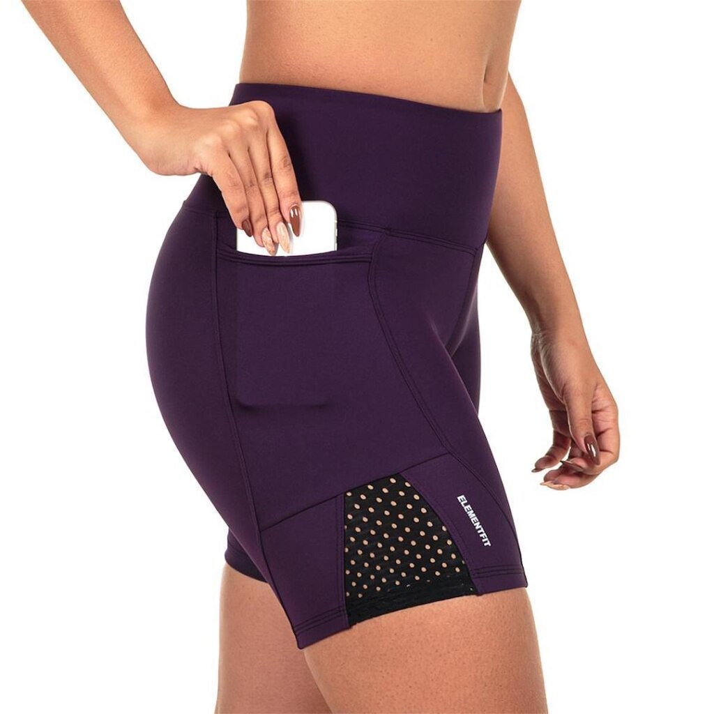 Short ElementFit com Bolso Suplex Tela Feminino