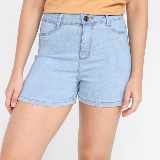 Short Jeans Hering Liso Feminino - Azul Menor preço em Short Jeans Hering Liso Feminino - Azul